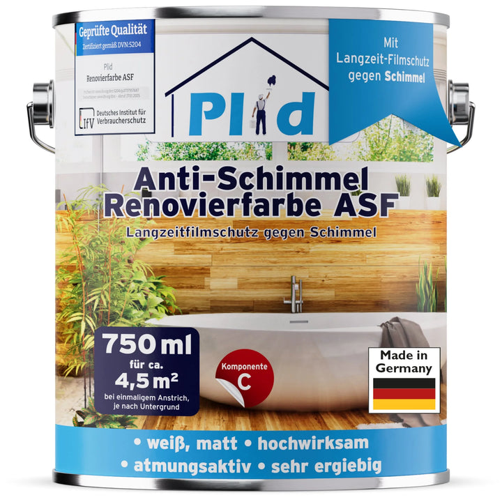 750-ml-Dose Plid Anti-Schimmel-Farbe für Innenräume, matt weiß