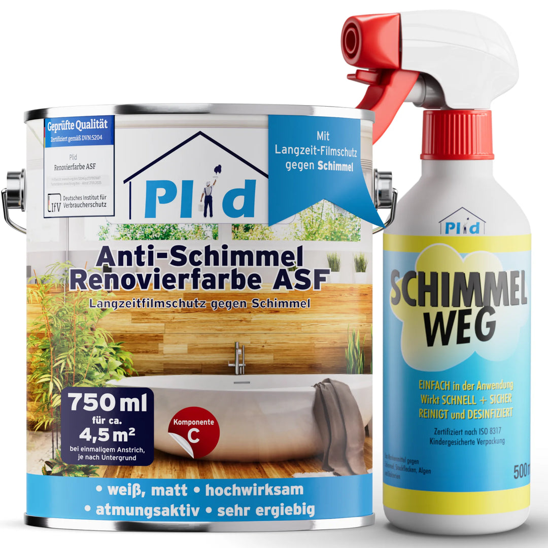 Dose Plid Anti-Schimmel-Farbe und 500-ml-Sprühflasche Anti-Schimmelspray