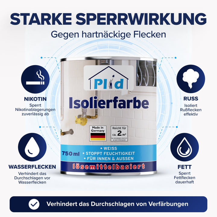 Isolierfarbe LH Anstreichset - Nikotinsperre gegen Verfärbungen