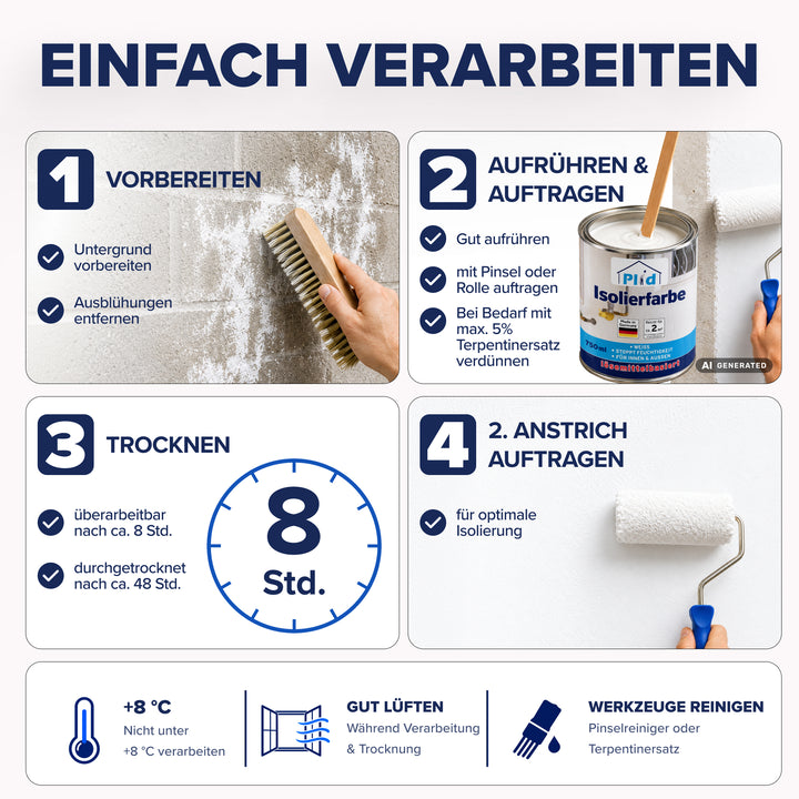Isolierfarbe LH Anstreichset - Nikotinsperre gegen Verfärbungen
