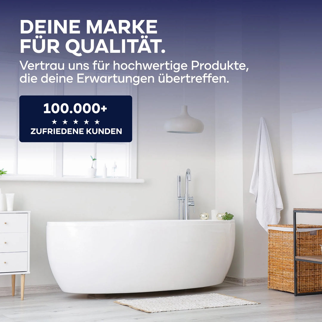 Modernes Bad mit freistehender Wanne und Pflanzen, dazu Plid Bad- &amp; Küchenfarbe