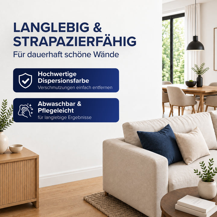 Polarweiß Wandfarbe – extra weiß &amp; hochdeckend für Innen