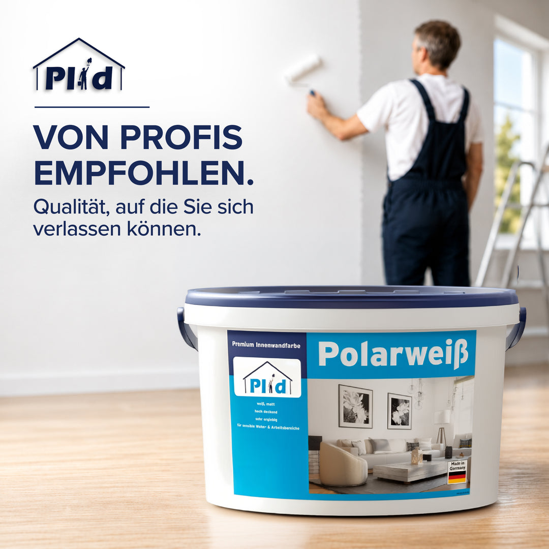 Polarweiß Wandfarbe – extra weiß &amp; hochdeckend für Innen