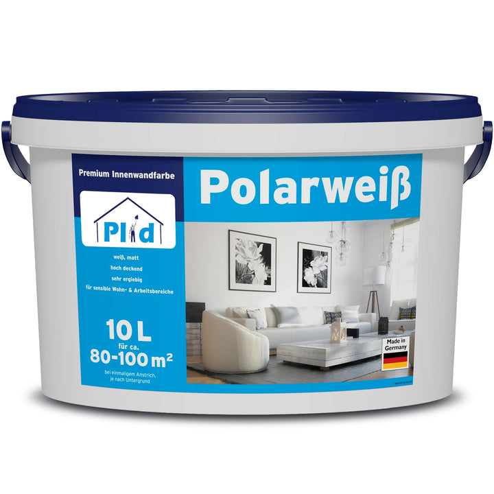 Polarweiß Wandfarbe – extra weiß &amp; hochdeckend für Innen